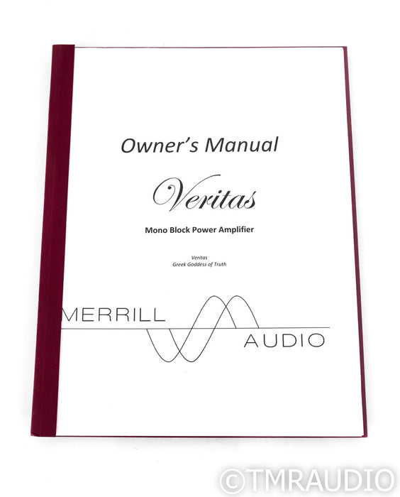 Merill Audio Veritas Mono Power Amplifier; Single; Red