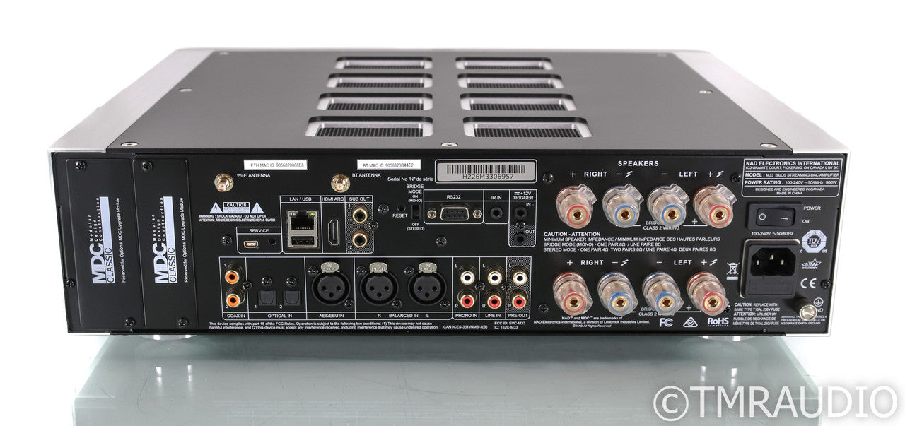 NAD M33 BluOS Streaming Integrated Amplifier; Remote; Wireless; Phono; DAC