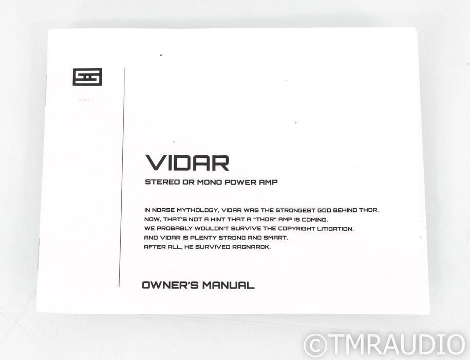 Schiit Audio Vidar Stereo Power Amplifier; Silver