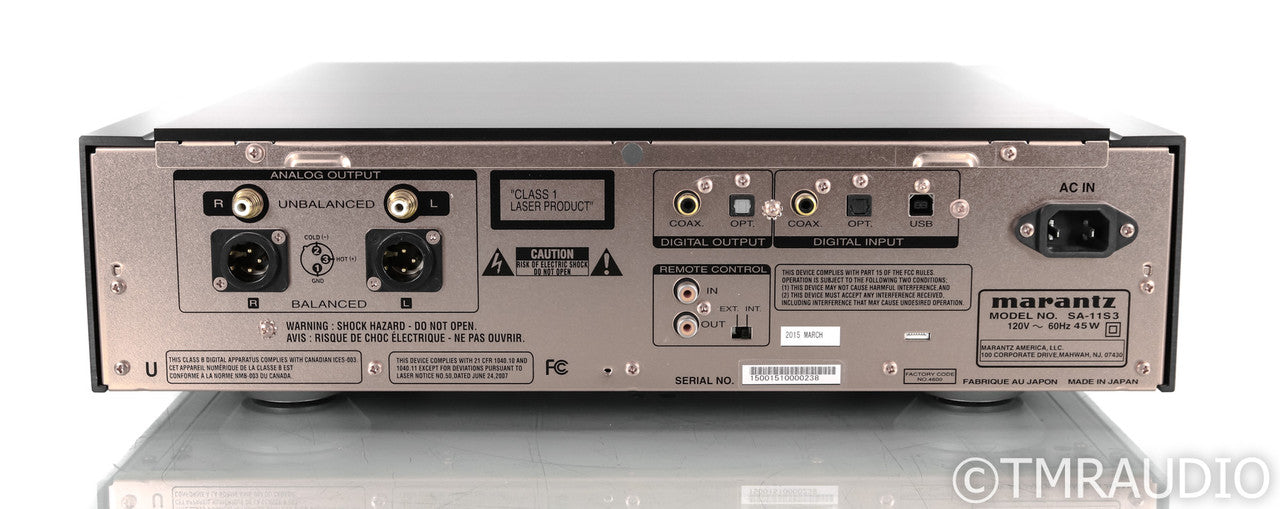 Marantz SA-11S3 SACD / CD Player; Black; Remote