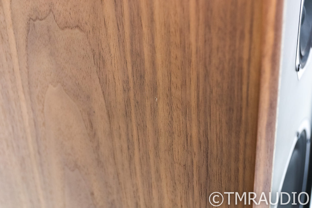 KLH Model Five Bookshelf Speakers; English Walnut Pair with Stands