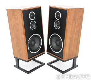 KLH Model Five Bookshelf Speakers; English Walnut Pair with Stands