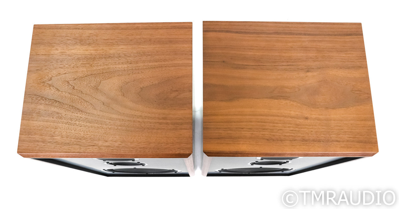 KLH Model Five Bookshelf Speakers; English Walnut Pair with Stands
