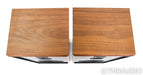 KLH Model Five Bookshelf Speakers; English Walnut Pair with Stands