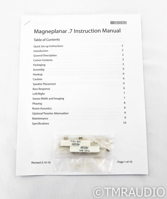 Magnepan MG-.7 Planar Magnetic Floorstanding Speakers; Dark Cherry Pair