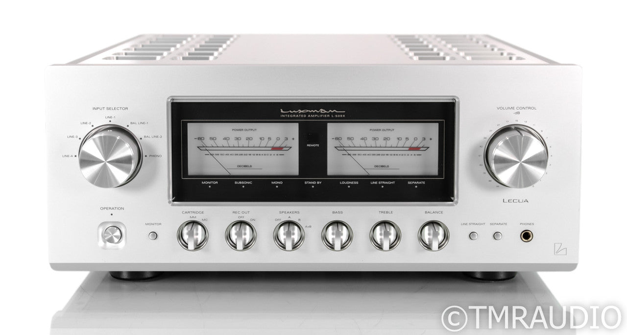 Luxman C-509X Stereo Integrated Amplifier; L509X; Remote; Silver; MM / MC Phono