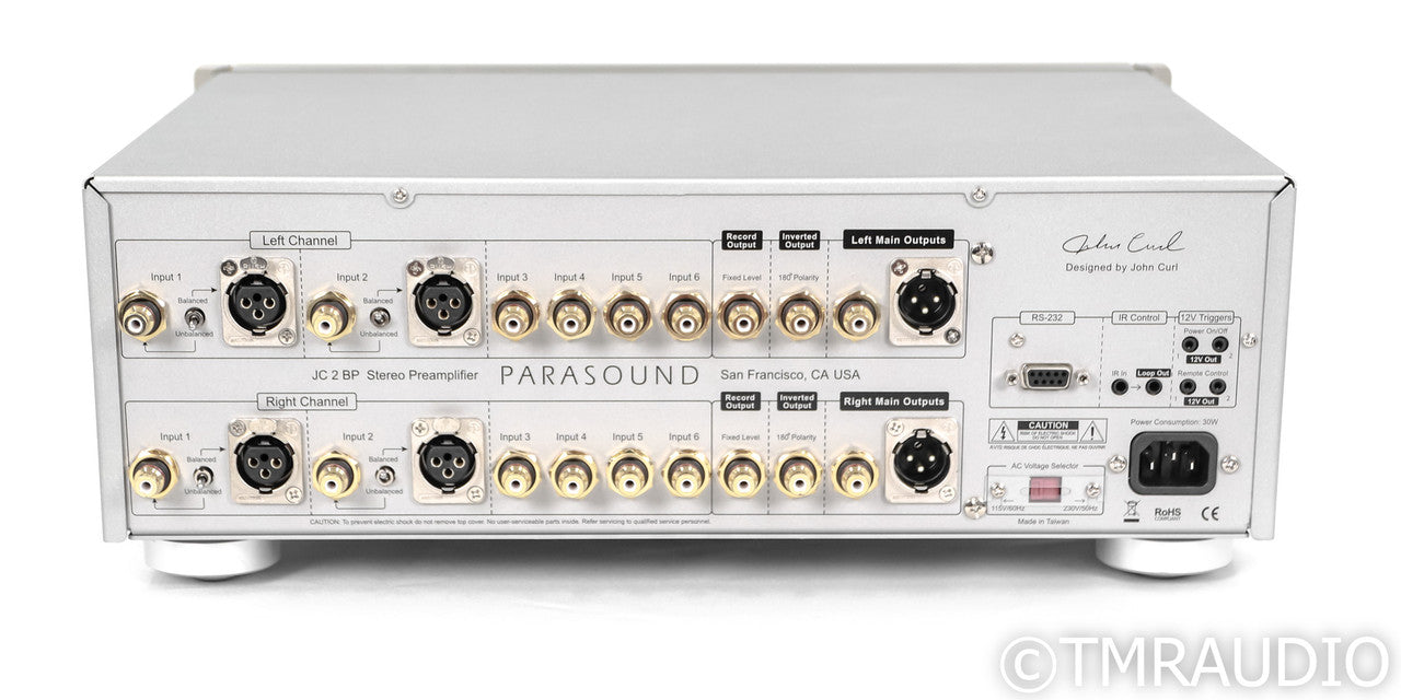 Parasound JC2 BP Stereo Preamplifier; Silver; Remote