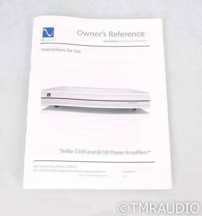 PS Audio Stellar M700 Mono Power Amplifier; Single; Black (Used)