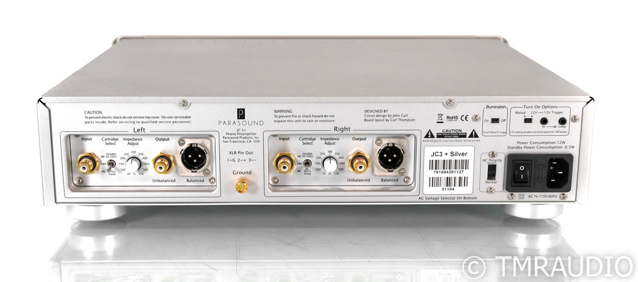 Parasound JC 3+ MM / MC Phono Preamplifier; Silver; JC3+