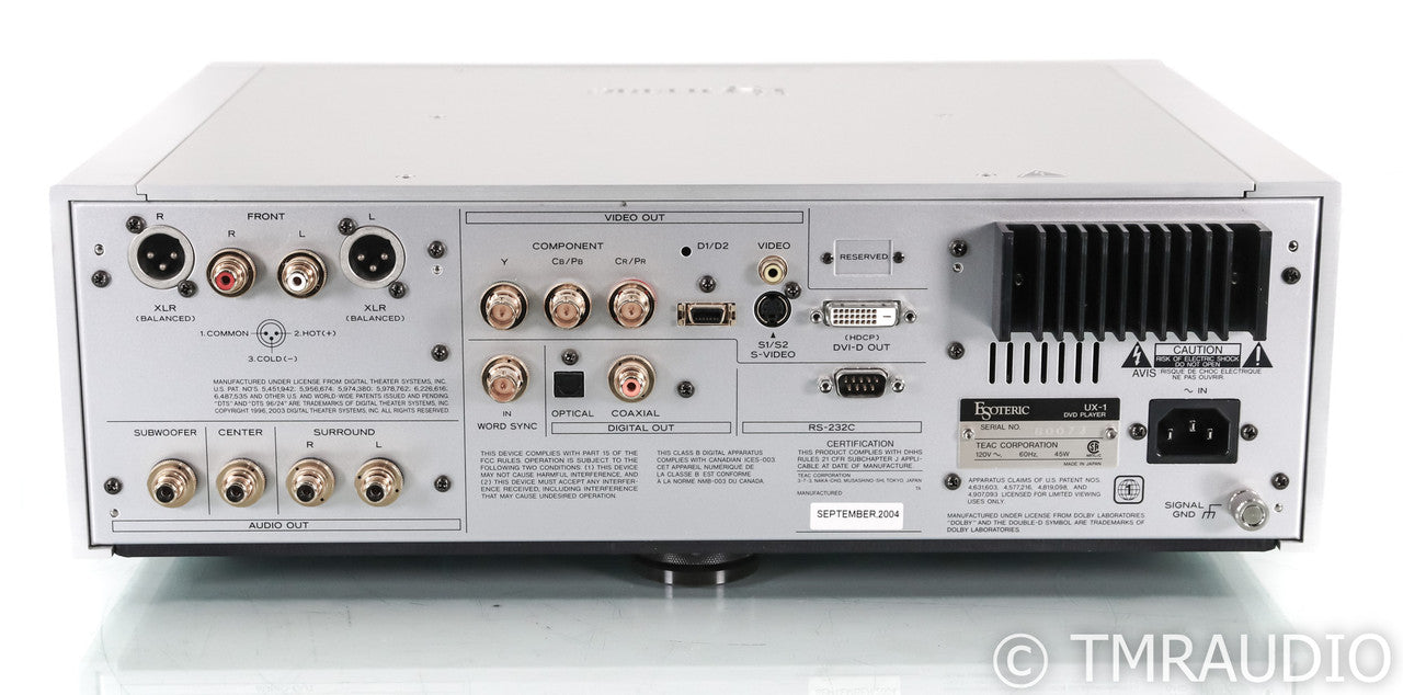 Esoteric UX-1 DVD / SACD / CD Player; Remote