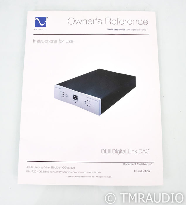 PS Audio Digital Link III DAC; Cullen Stage IV Modification; DL-3