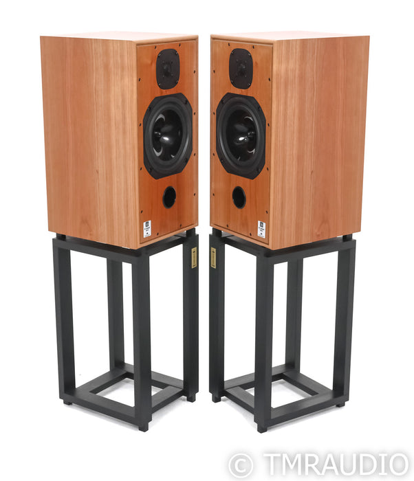 Harbeth Compact 7ES-3 Bookshelf Speakers; Cherry Pair w/ Stands