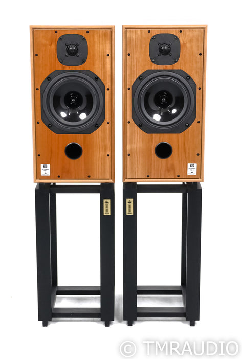 Harbeth Compact 7ES-3 Bookshelf Speakers; Cherry Pair w/ Stands