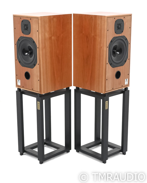 Harbeth Compact 7ES-3 Bookshelf Speakers; Cherry Pair w/ Stands
