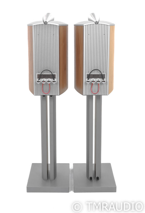 B&W 805 D4 Bookshelf Speakers; Walnut Pair with Stands