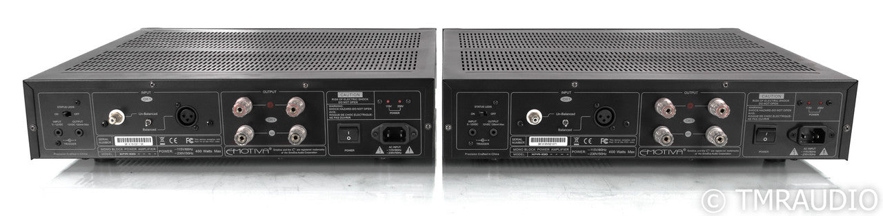 Emotiva XPA-100 Mono Power Amplifiers; Black Pair