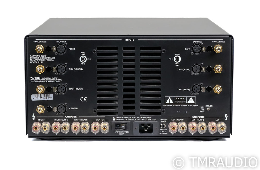 Cary Audio Model 7.250 7-Channel Power Amplifier; Silver