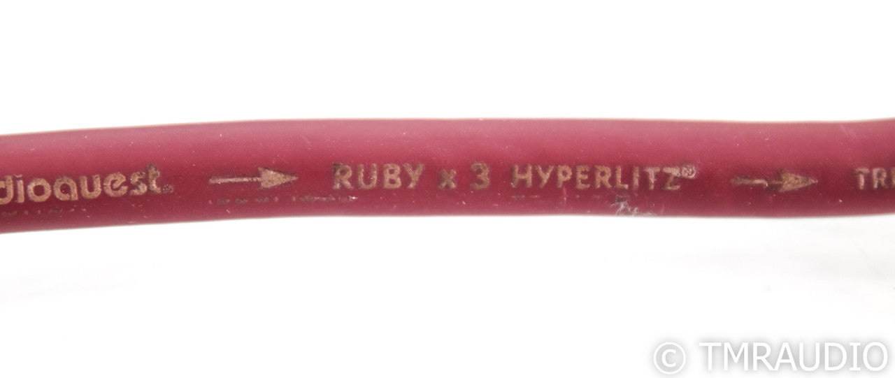 AudioQuest Ruby X 3 Hyperlitz RCA Cables; 1m Pair Interconnects