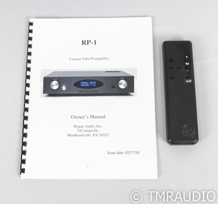Rogue Audio RP-1 Stereo Tube Preamplifier; Remote; MM Phono; Silver