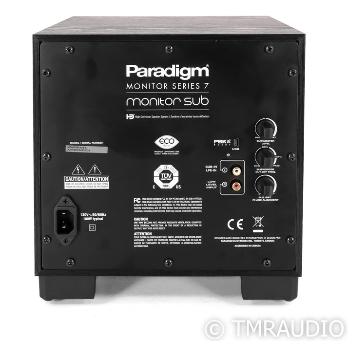 Paradigm Monitor Sub 8 10" Powered Subwoofer; Series 7; Black