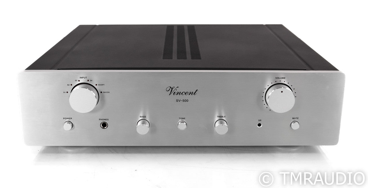 Vincent SV-500 Stereo Tube Hybrid Integrated Amplifier; SV500; Silver; Remote