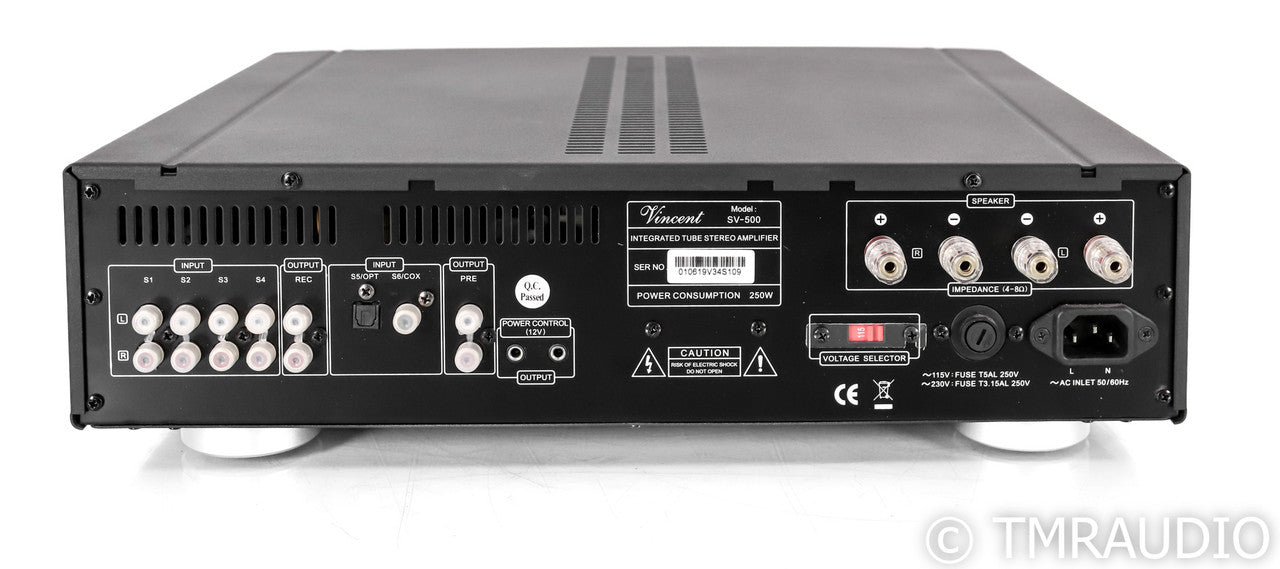 Vincent SV-500 Stereo Tube Hybrid Integrated Amplifier; SV500; Silver; Remote
