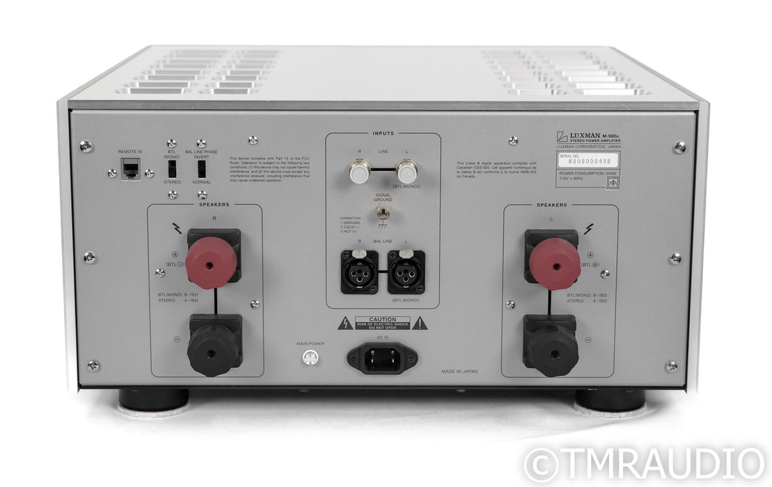 Luxman M-900u Stereo Power Amplifier; Silver