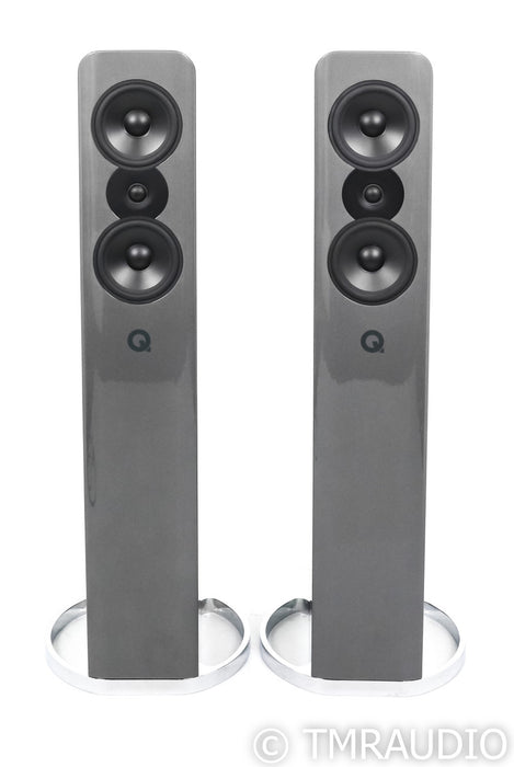 Q Acoustics Concept 500 Floorstanding Speakers; Silver & Ebony Pair