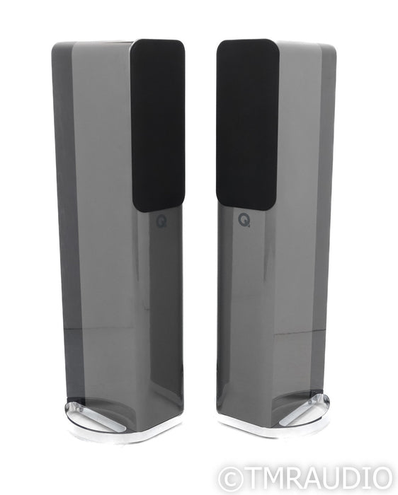 Q Acoustics Concept 500 Floorstanding Speakers; Silver & Ebony Pair