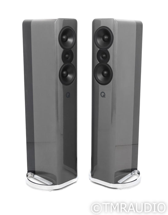 Q Acoustics Concept 500 Floorstanding Speakers; Silver & Ebony Pair