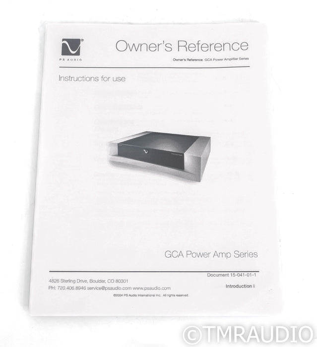 PS Audio GCA-100 Power Amplifier