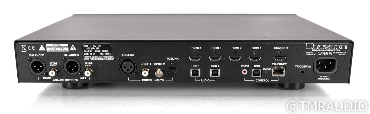Bryston BDA-3 DAC; D / A Converter; Silver (No Remote)