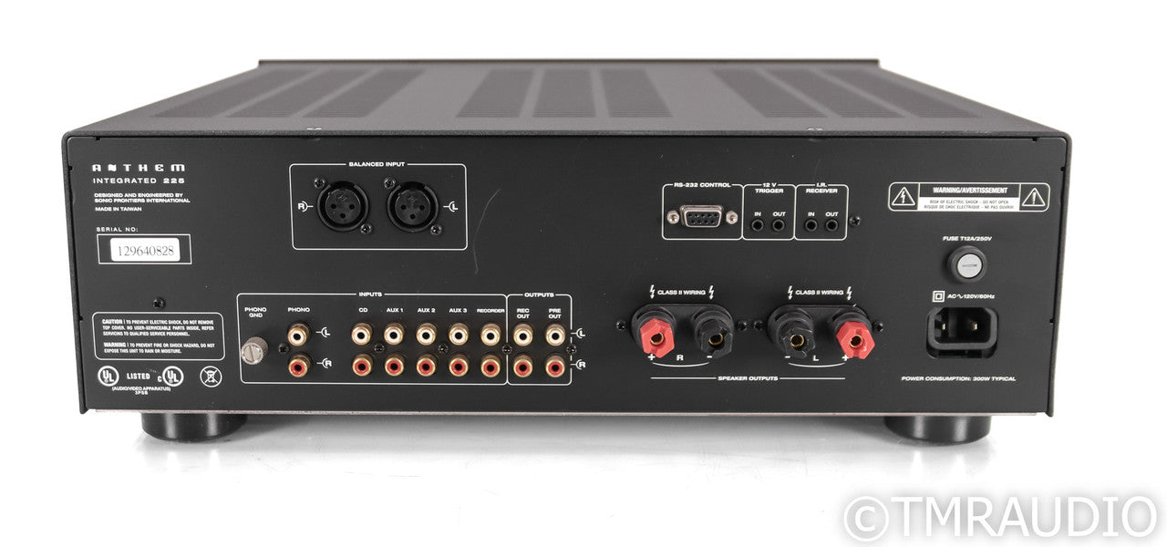 Anthem Integrated 225 Stereo Integrated Amplifier; MM Phono; Black (No Remote)