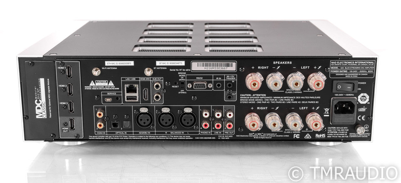 NAD M33 Wireless Streaming Integrated Amplifier; Remote, BluOS