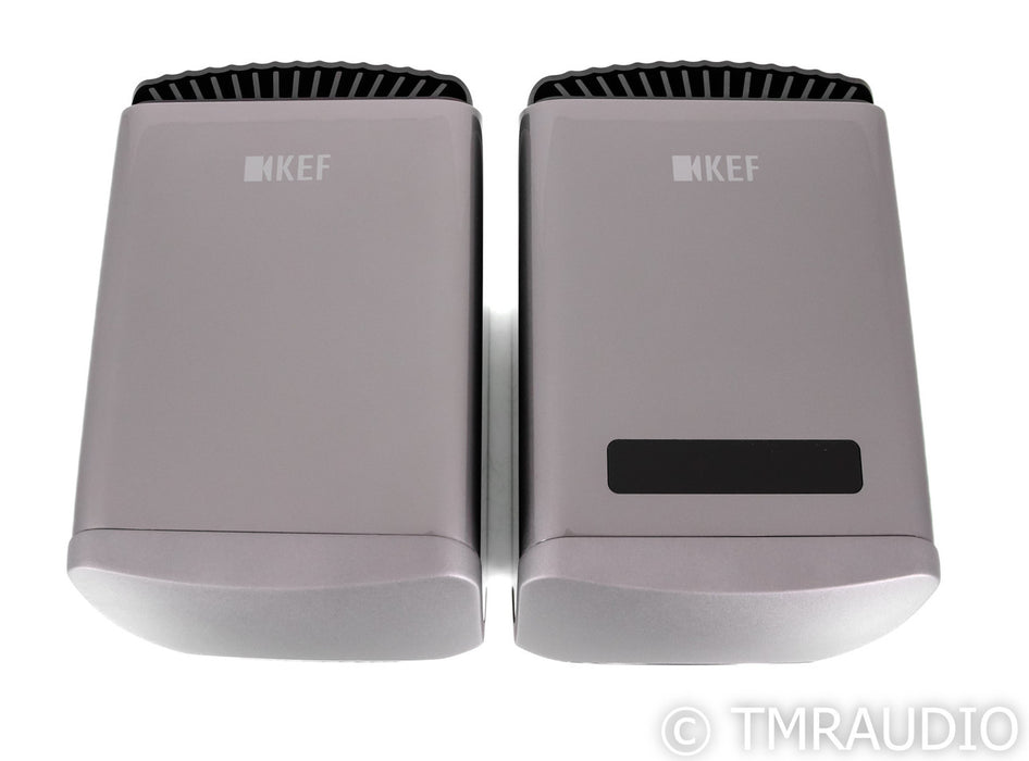 KEF LS50W Wireless Powered Bookshelf Speakers; Titanium Grey & Red Pair