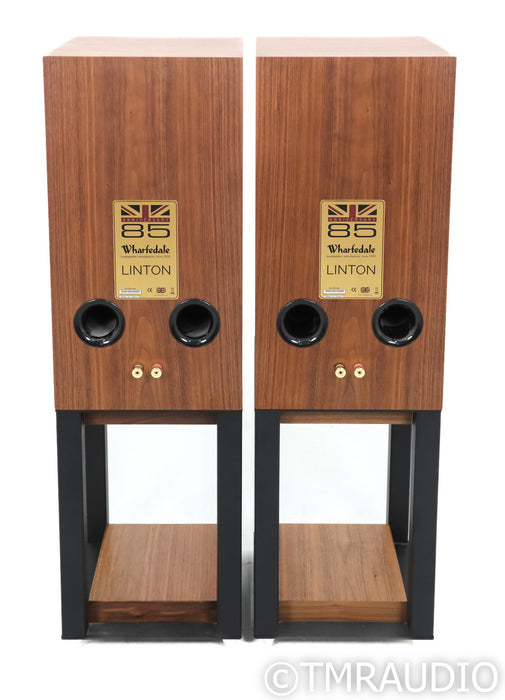 Wharfedale Linton Bookshelf Speakers; Walnut Pair w/ Stands
