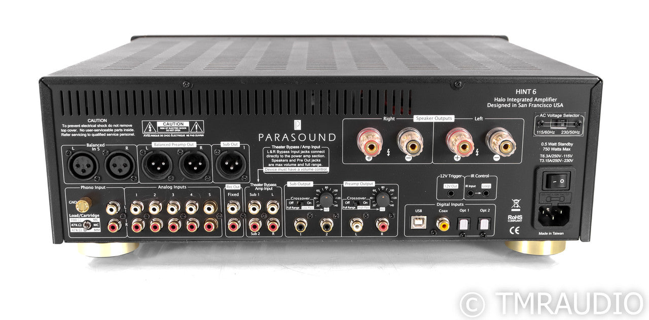Parasound Hint 6 2.1 Channel Integrated Amplifier; Remote; Black; MM / MC Phono