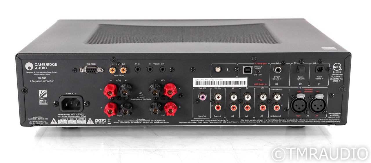 Cambridge Audio CXA81 Stereo Integrated Amplifier; CXA-81; Black
