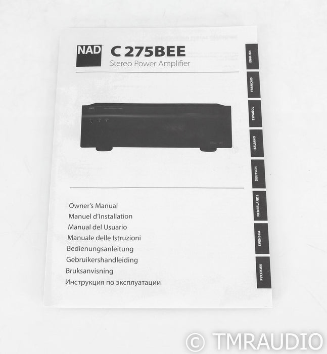 NAD C 275BEE Stereo Power Amplifier; C275BEE (Open Box)