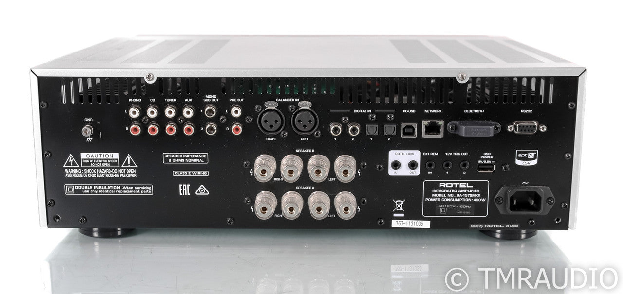 Rotel RA-1572 Mk II Stereo Integrated Amplifier; Mk 2; MM Phono; Silver