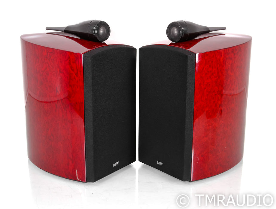B&W Signature 805 Bookshelf Speakers; Red Birds Eye Maple Pair
