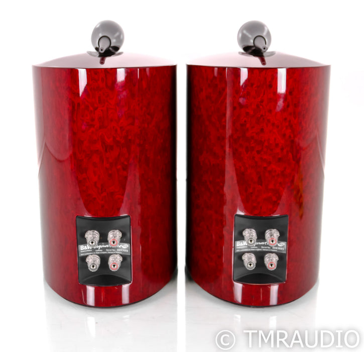B&W Signature 805 Bookshelf Speakers; Red Birds Eye Maple Pair