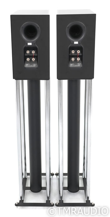B&W CM5 S2 Bookshelf Speakers; Gloss Black Pair w/ Custom Design Stands