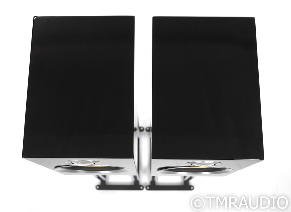 B&W CM5 S2 Bookshelf Speakers; Gloss Black Pair w/ Custom Design Stands