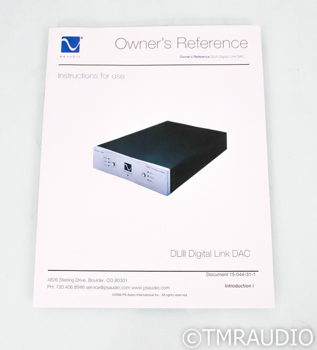 PS Audio DL3 DAC; Digital Link III; D/A Converter