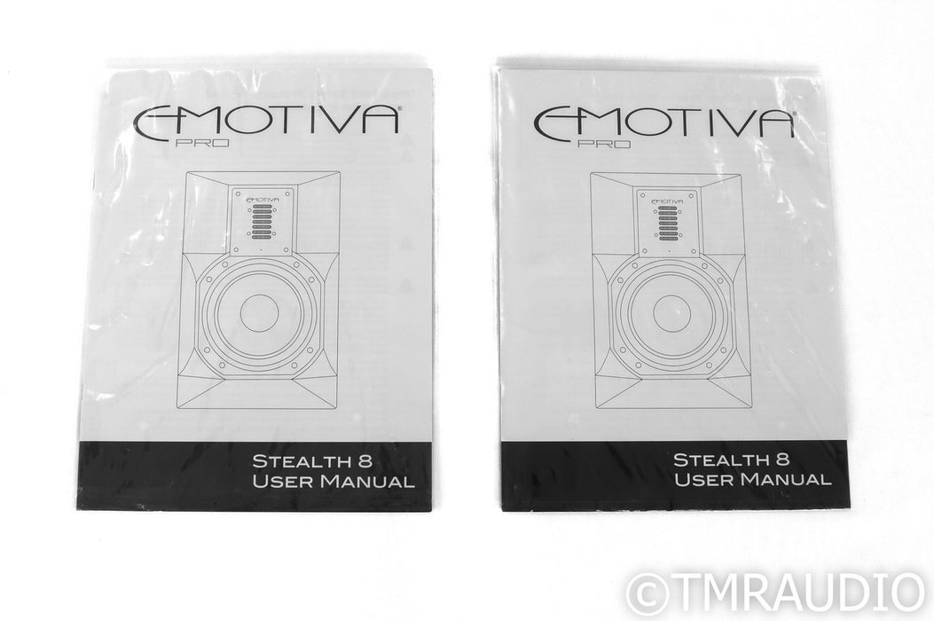 Emotiva Stealth 8 Powered Bookshelf Speakers; Black Pair