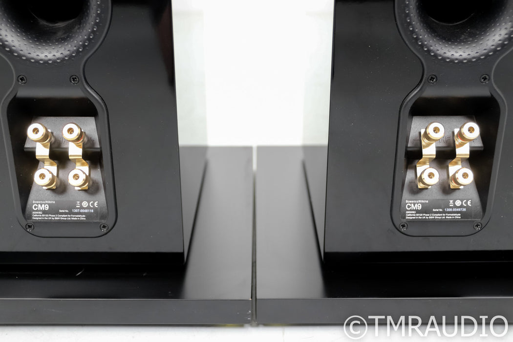 B&W CM9 Floorstanding Speakers; Black Gloss Pair w/ Stands