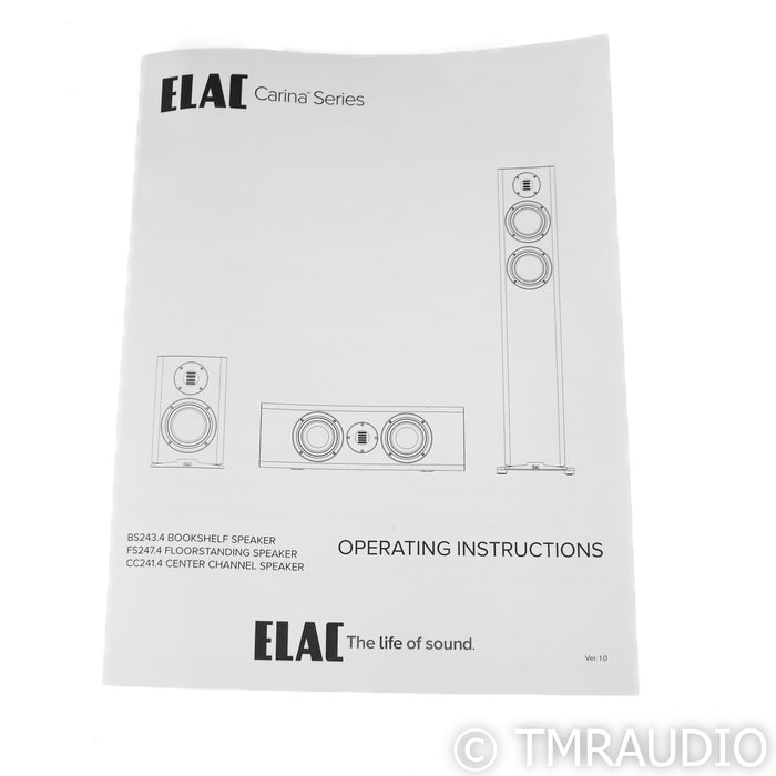 Elac Carina BS243.4 Bookshelf Speakers; Black Pair