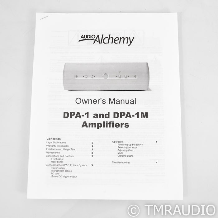 Audio Alchemy DPA-1 Stereo Power Amplifier; DPA1