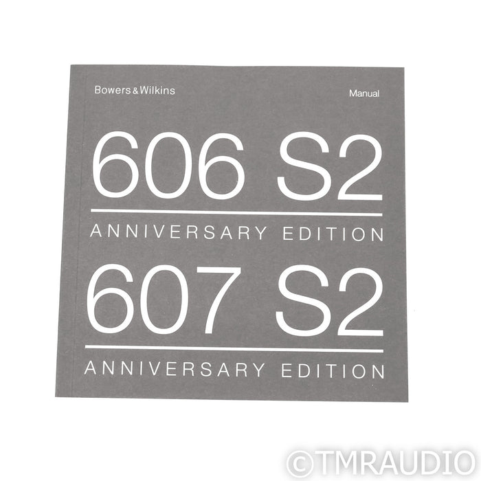 B&W 606 S2 Anniversary Edition Bookshelf Speakers; Black Pair